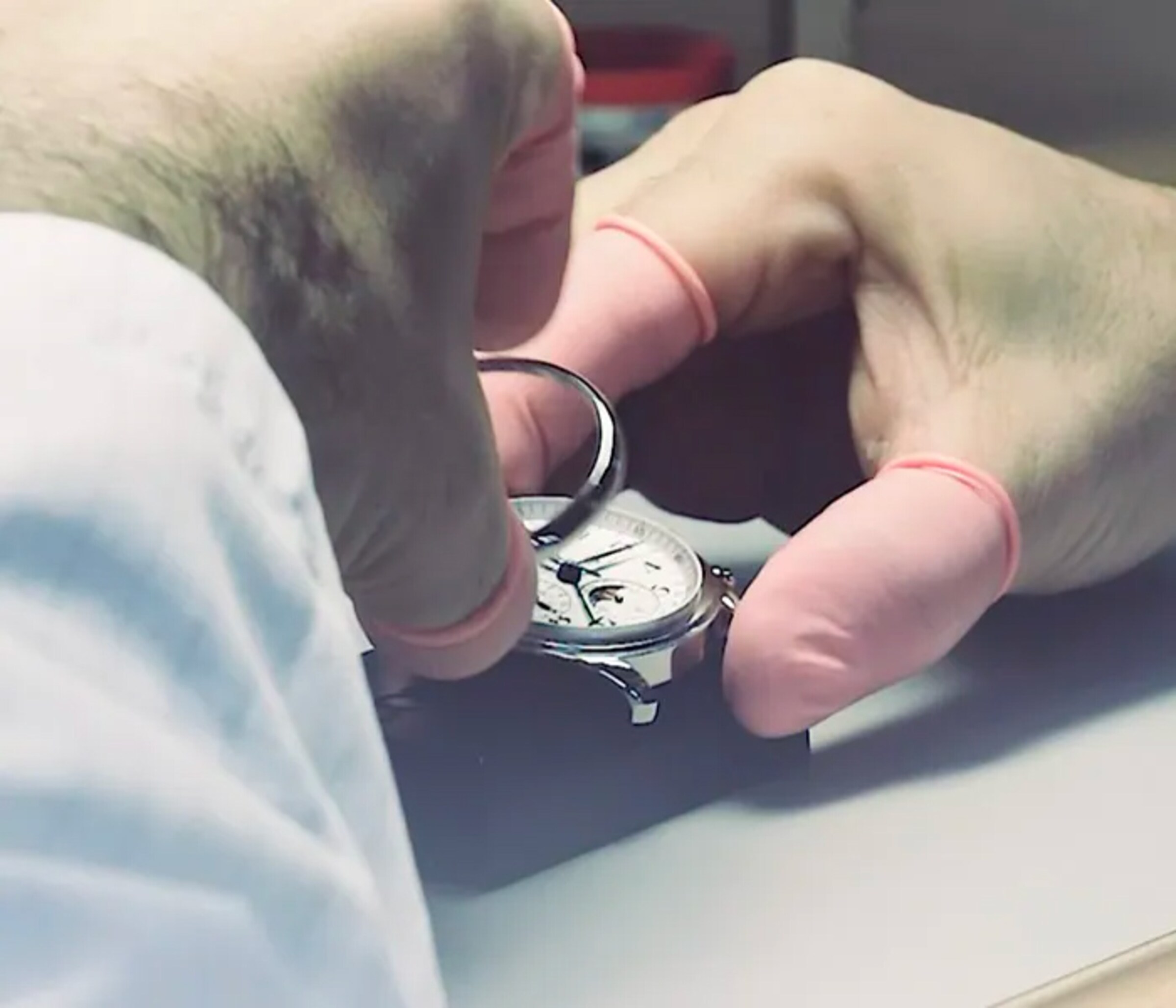 Installation of case and movement