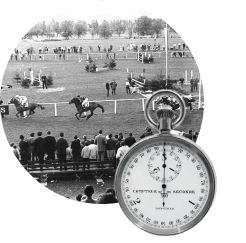 De eerste stopwatch met een uurwerk met hoge frequentie: 36.000 slagen per uur