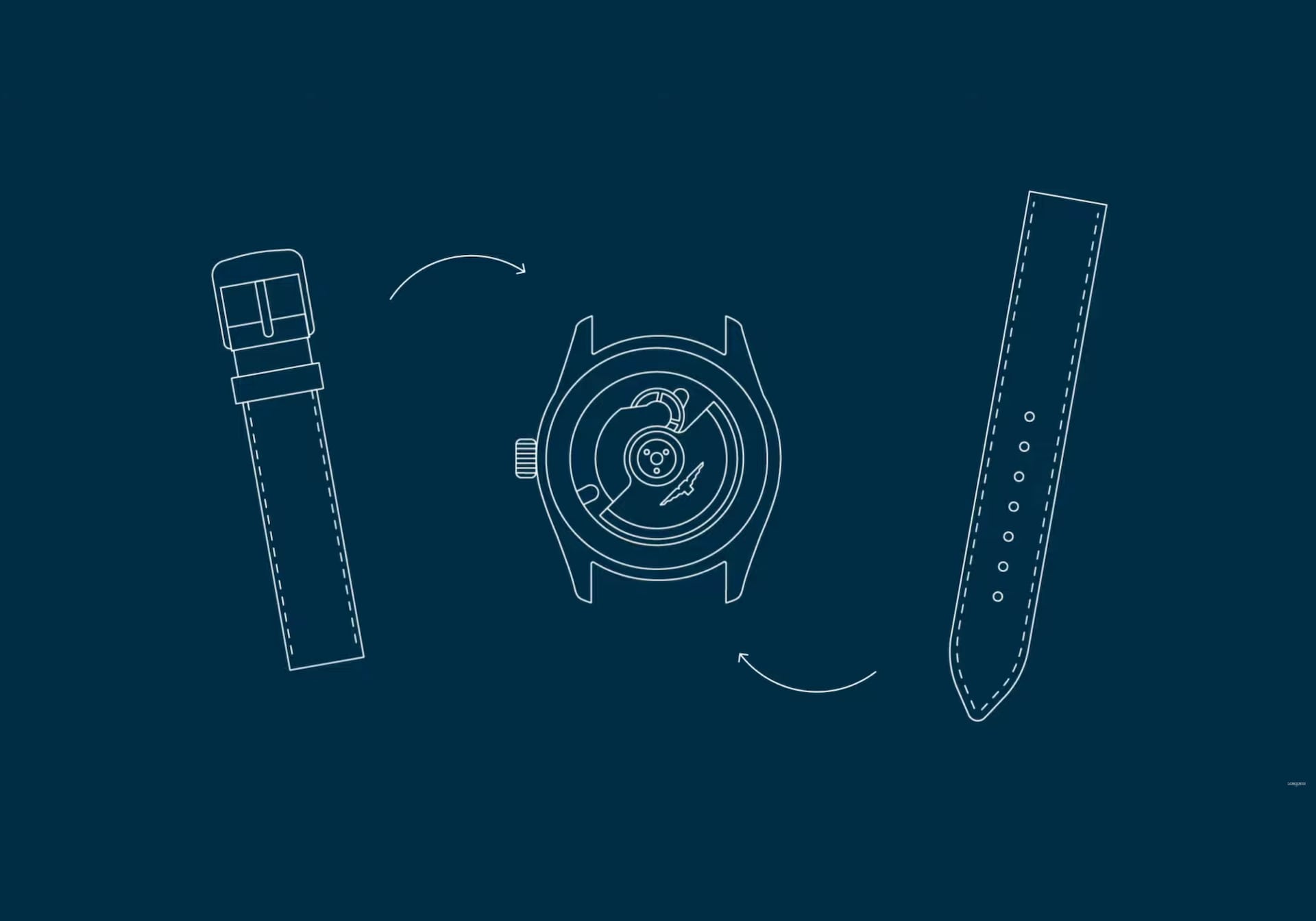 New Stylish Ceramic 20 mm Watch Strap Replacement ON642-LRG1_K0027124 main image 1